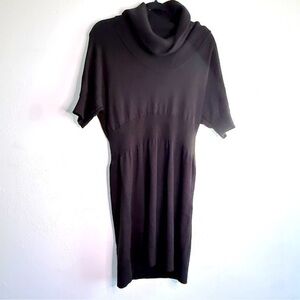 LOFT Elegant Black Cowl Necked Women's Sweater Dress. Sz L